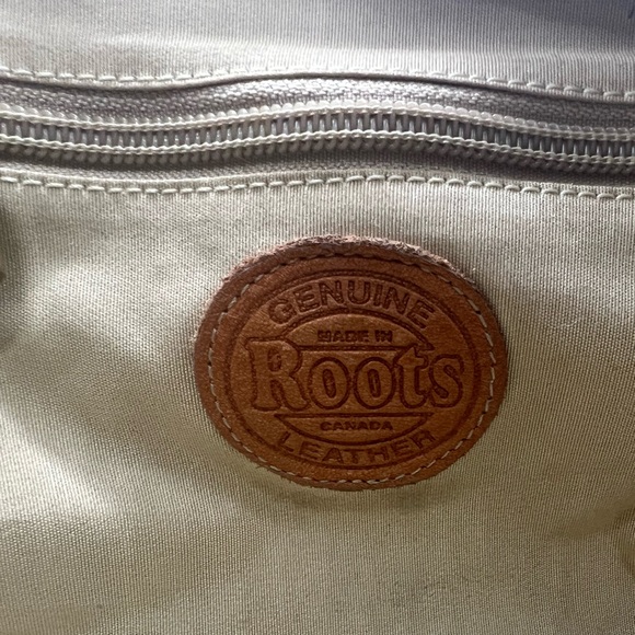 ROOTS VINTAGE Cognac Brown Leather Mini Emily Tassel Double Handles Shoulder Bag - Picture 15 of 16